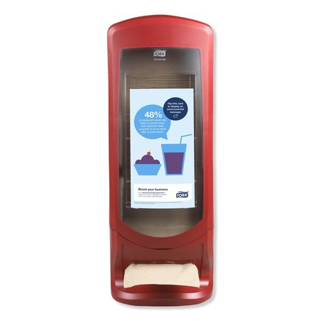 TORK Xpressnap Stand Napkin Dispenser, 9.25 x 9.25 x 24.5, Red 6336000